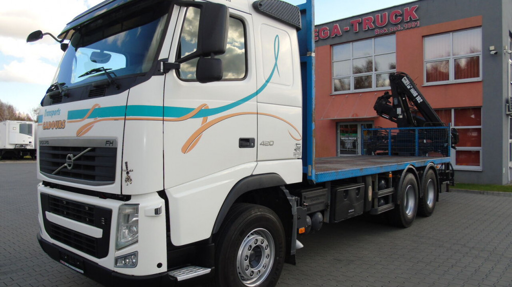 Ciężarówka platforma VOLVO FH 420 6x4 DŻWIG HIAB-ROTATOR SUPER STAN MANUAL